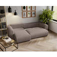 ECKSOFA in Cord Braun  - Schwarz/Braun, MODERN, Kunststoff/Textil (150/245cm) - Carryhome