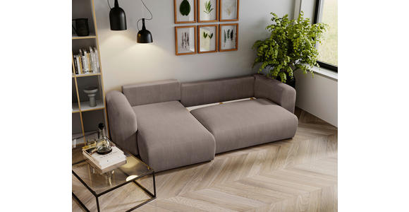 ECKSOFA in Cord Braun  - Schwarz/Braun, MODERN, Kunststoff/Textil (150/245cm) - Carryhome