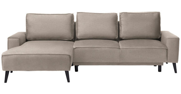ECKSOFA in Velours Sandfarben  - Sandfarben/Schwarz, KONVENTIONELL, Holz/Textil (161/260cm) - Carryhome