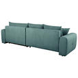 ECKSOFA Petrol Velours  - Petrol/Schwarz, KONVENTIONELL, Kunststoff/Textil (298/168cm) - Carryhome