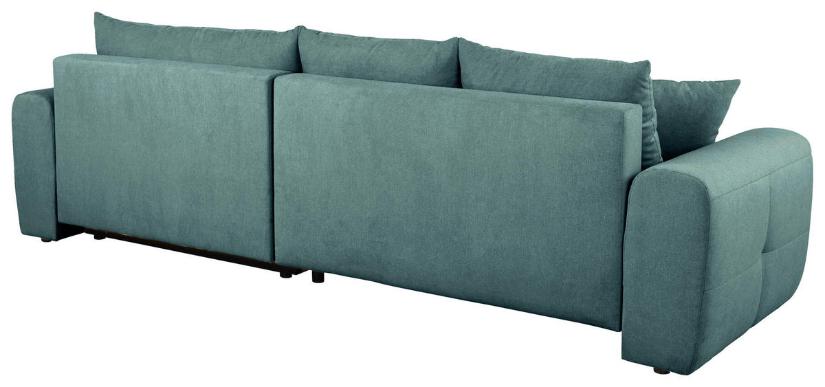 ECKSOFA in Velours Petrol  - Petrol/Schwarz, Konventionell, Kunststoff/Textil (298/168cm) - Carryhome