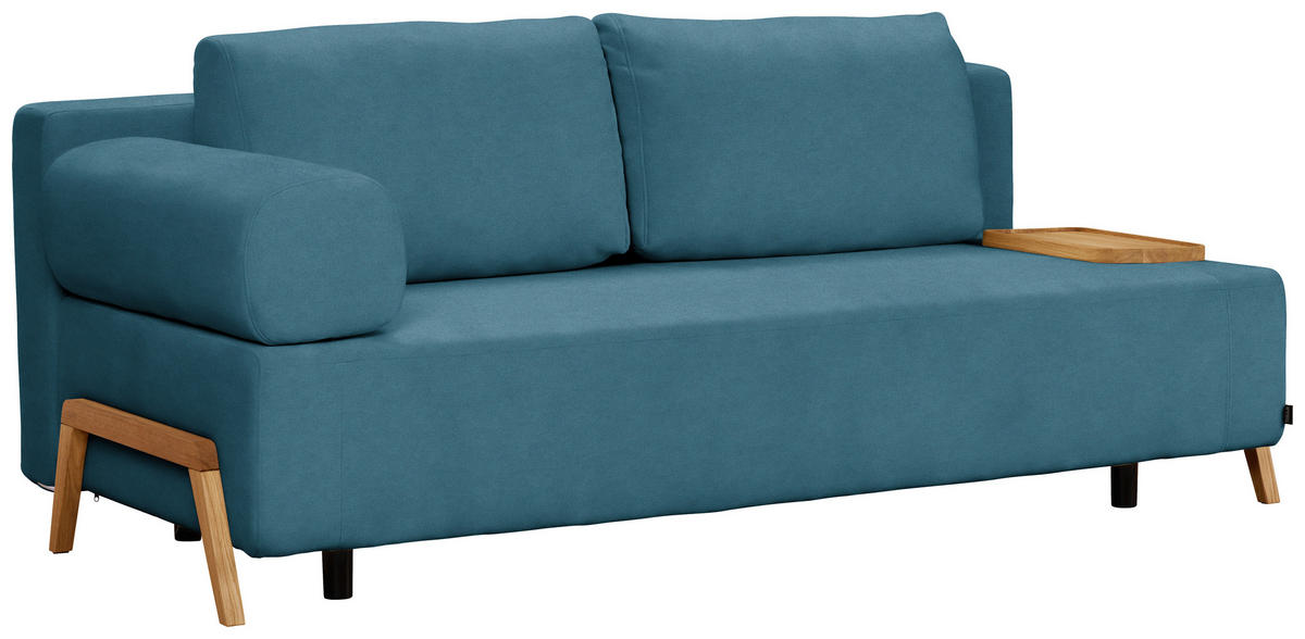 SCHLAFSOFA in Holz, Textil Blau  - Blau/Naturfarben, Design, Holz/Textil (211/88/102cm) - Niels Andersson