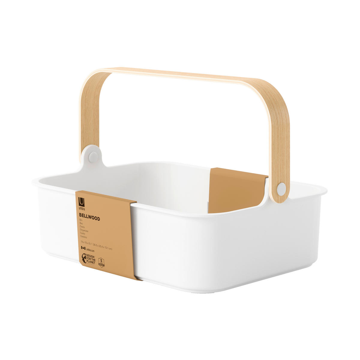 ORGANIZATOR BELLWOOD  - bijela/prirodne boje, Basics, drvo/plastika (35/26/13cm) - Umbra