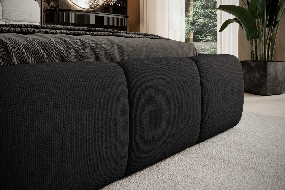 POLSTERBETT 160/200 cm,  in Schwarz,  - Schwarz, Design, Kunststoff/Textil (160/200cm) - Esposa