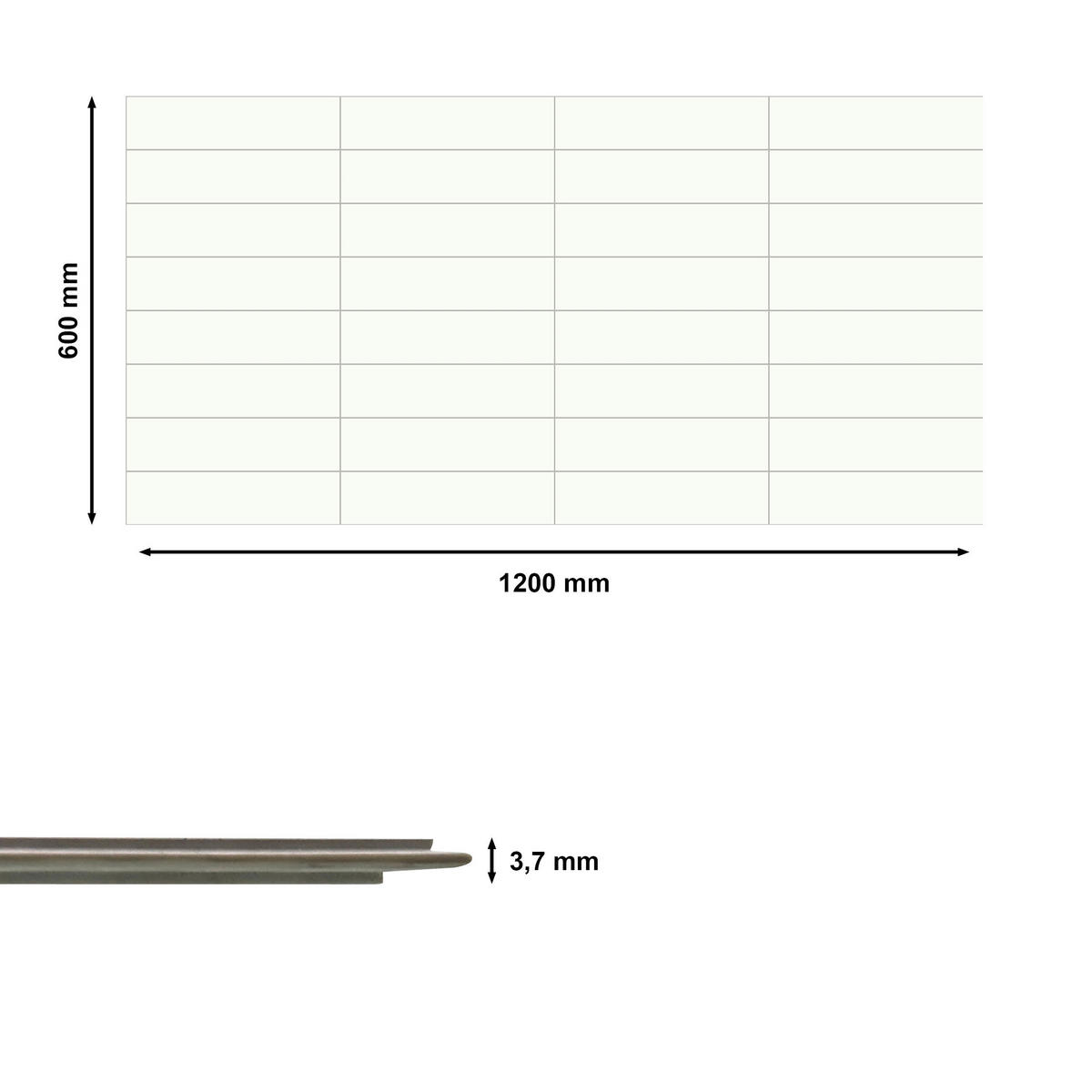 WANDPANEEL Revêt Design-Wandfliesen 3 Stück Hellgrau, Weiß Hochglanz  - Weiß Hochglanz/Hellgrau, MODERN, Kunststoff (120/60/0,37cm)