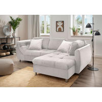 ROZKLADACIA ROHOVÁ POHOVKA, textil, béžová - chrómová/béžová, Modern, kov/textil (250/190cm) - Livetastic