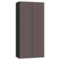 DREHTÜRENSCHRANK 102/220/59 cm,  in Schwarz, Braun, 2-türig  - Silberfarben/Schwarz, Design, Glas/Holzwerkstoff (102/220/59cm) - Jutzler