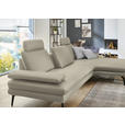 ECKSOFA Beldomo Premium in Echtleder Ecru  310/180 cm  - Ecru/Schwarz, Design, Leder/Metall (310/180cm) - Dieter Knoll