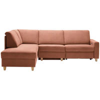 ECKSOFA in Flachgewebe Terracotta  203/261 cm  - Eichefarben/Terracotta, KONVENTIONELL, Holz/Textil (203/261cm) - Sedda