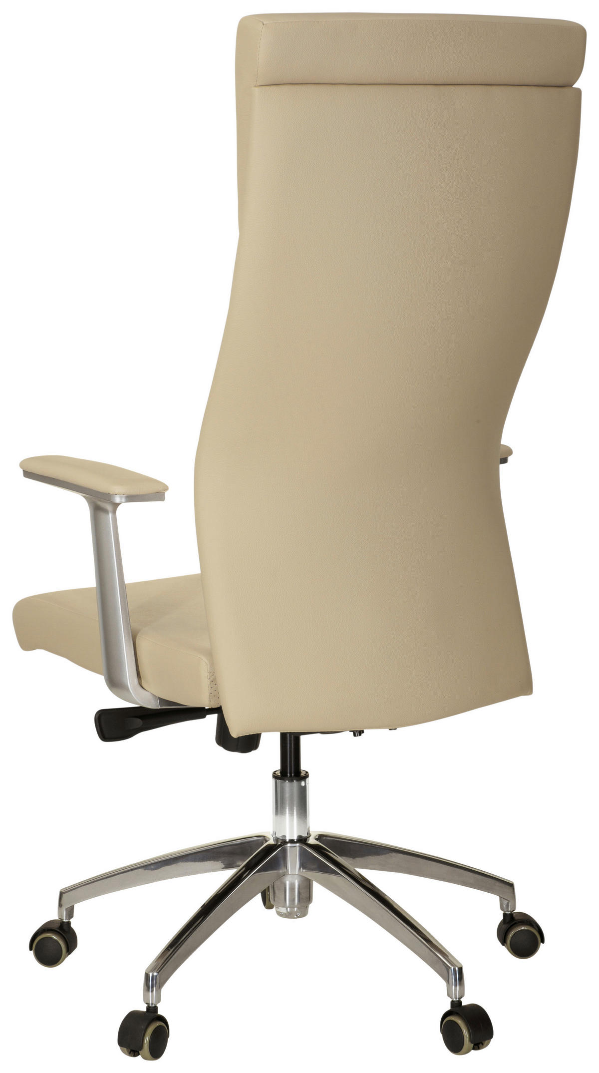 KONTORSSTOL  i läderimitation silver, beige  - beige/silver, Modern, metall/läder (60/131/52cm) - MID.YOU