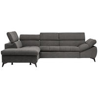ECKSOFA in Mikrofaser Grau  - Schwarz/Grau, Design, Kunststoff/Textil (210/279cm) - Livetastic
