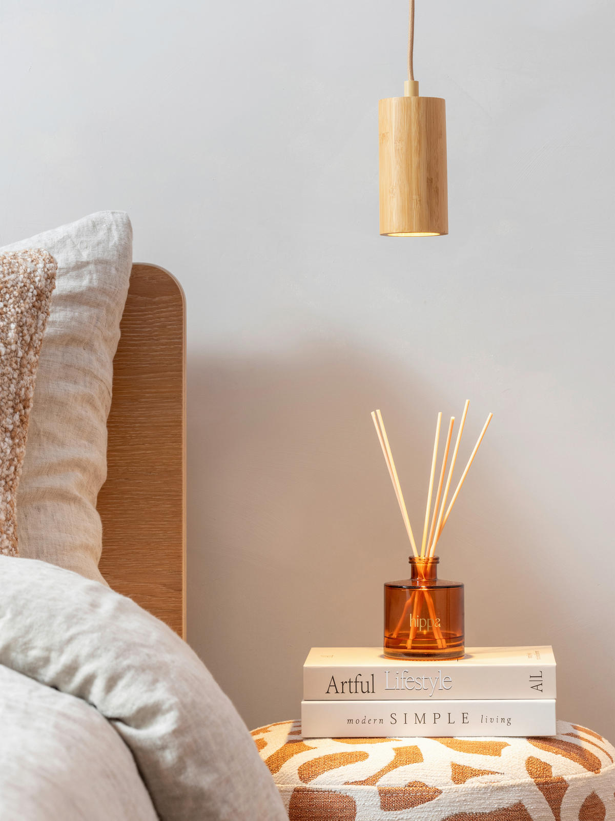 HÄNGLAMPA Good & Mojo 12/12/270 cm  - naturfärgad, Trend, trä (12/12/270cm) - Good & Mojo