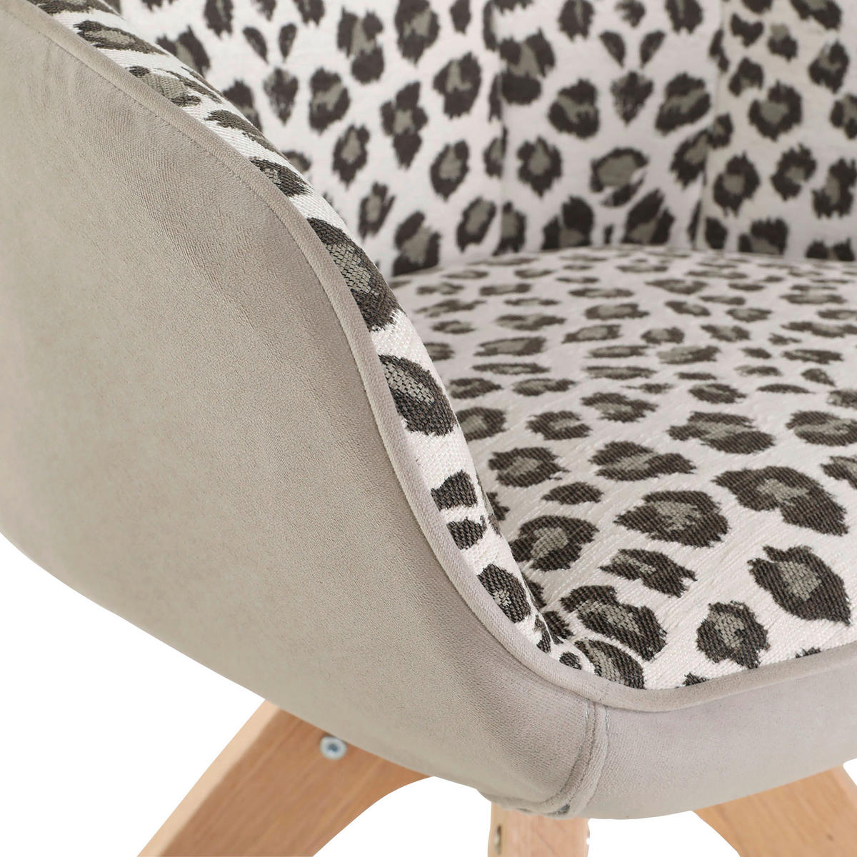 ARMLEHNSTUHL  in Chenille  - Eichefarben/Beige, MODERN, Holz/Textil (60/83/65cm) - Livetastic