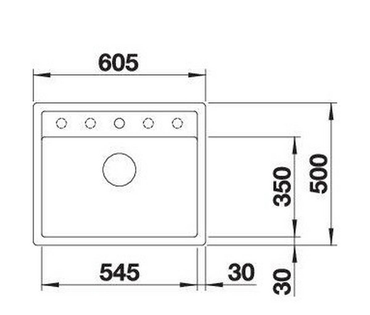 SPÜLE 515095  - Braun, Basics, Stein (50/20,2/60,5cm) - Blanco