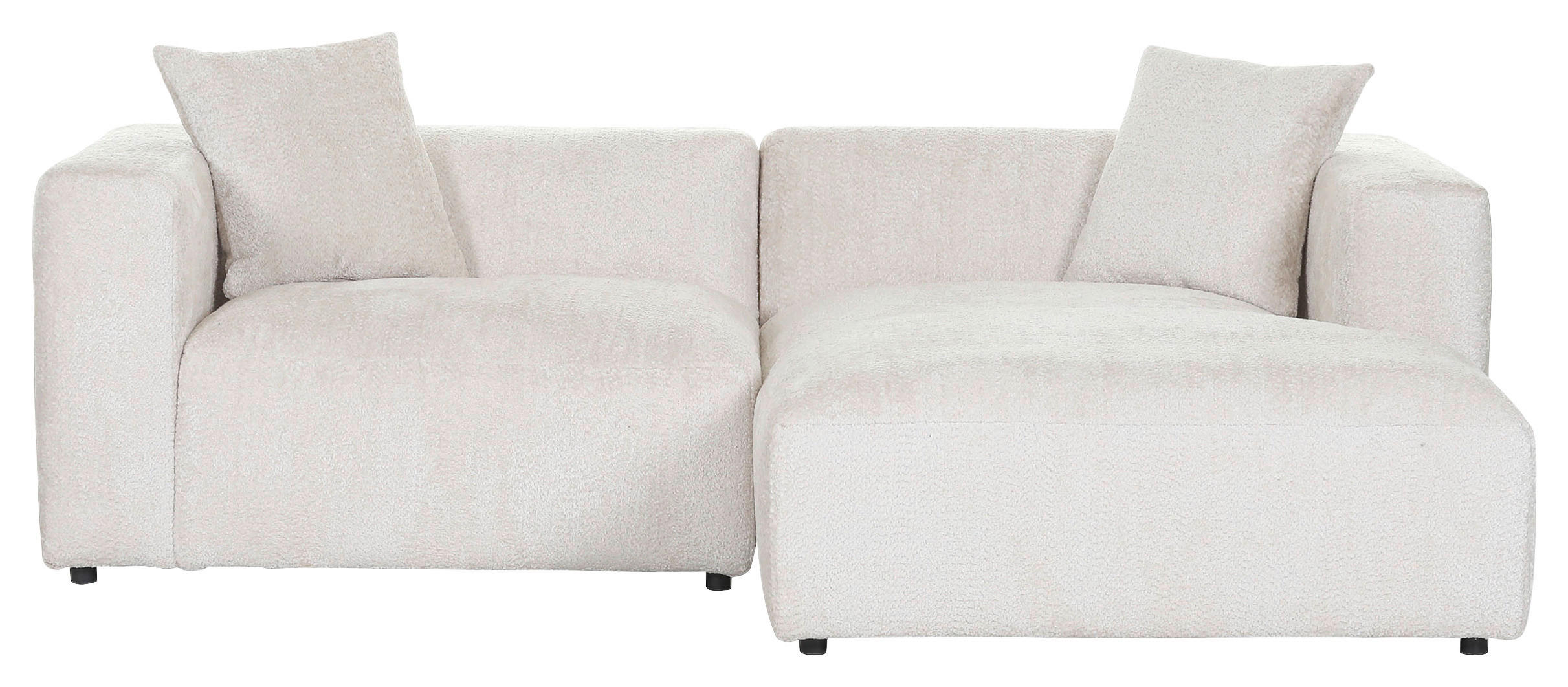 ECKSOFA Creme Chenille - Creme/Schwarz, MODERN, Kunststoff/Textil (231/178cm) - Carryhome