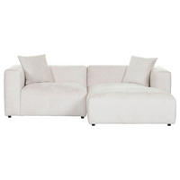 ECKSOFA in Chenille Creme  - Creme/Schwarz, Modern, Kunststoff/Textil (231/178cm) - Carryhome