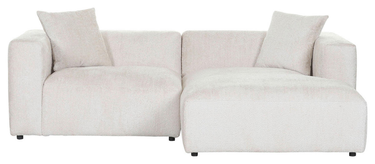 ECKSOFA in Chenille Creme  - Creme/Schwarz, Modern, Kunststoff/Textil (231/178cm) - Carryhome