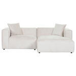 ECKSOFA in Chenille Creme  - Creme/Schwarz, MODERN, Kunststoff/Textil (231/178cm) - Carryhome