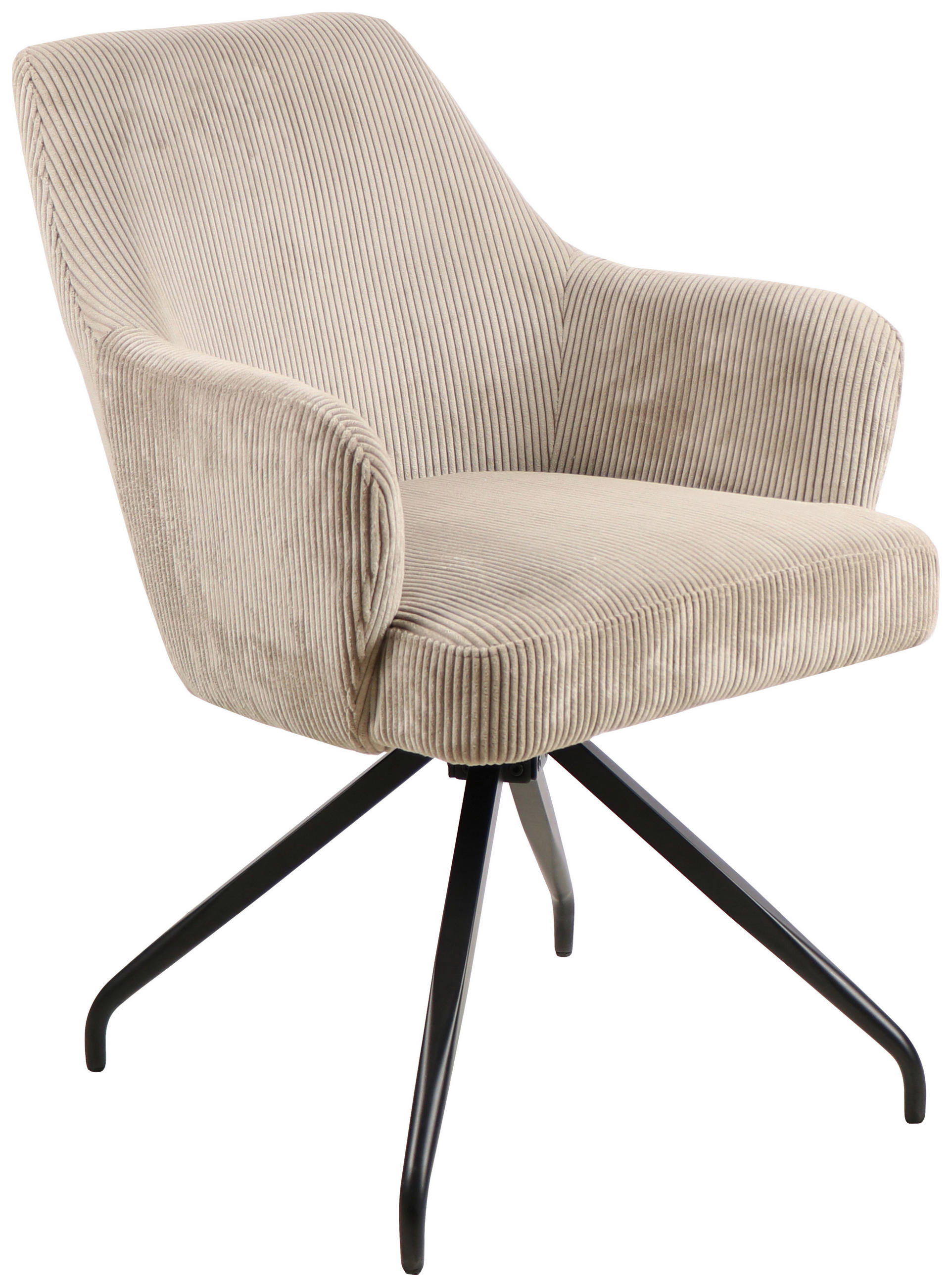 ARMLEHNSTUHL  in Eisen Cord  - Beige/Schwarz, MODERN, Holz/Textil (57/86/65cm) - MID.YOU