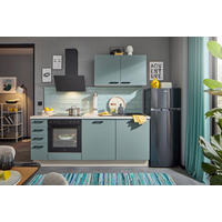 KÜCHENLEERBLOCK 210 cm   in Kaschmir, Pastellblau  - Kaschmir/Pastellblau, Design, Holzwerkstoff/Metall (210cm) - Xora