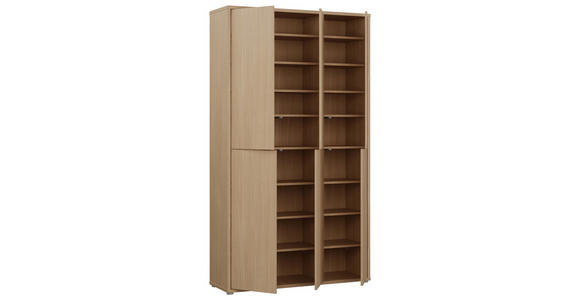 SCHUHSCHRANK 109,2/191,9/34,9 cm  - Eichefarben/Grau, MODERN, Holzwerkstoff/Kunststoff (109,2/191,9/34,9cm) - Carryhome