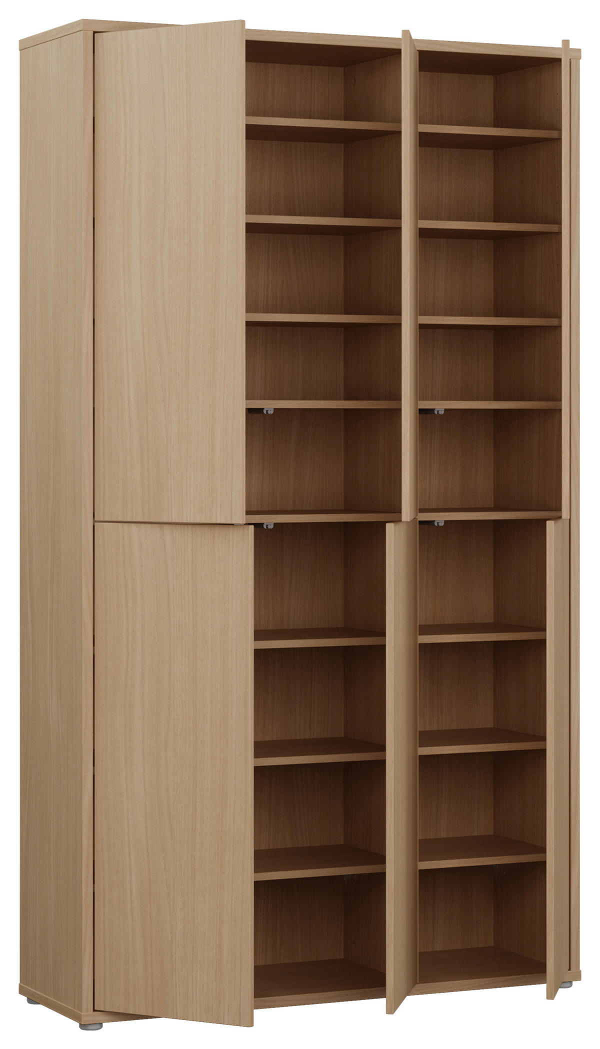 SCHUHSCHRANK 109,2/191,9/34,9 cm  - Eichefarben/Grau, MODERN, Holzwerkstoff/Kunststoff (109,2/191,9/34,9cm) - Carryhome
