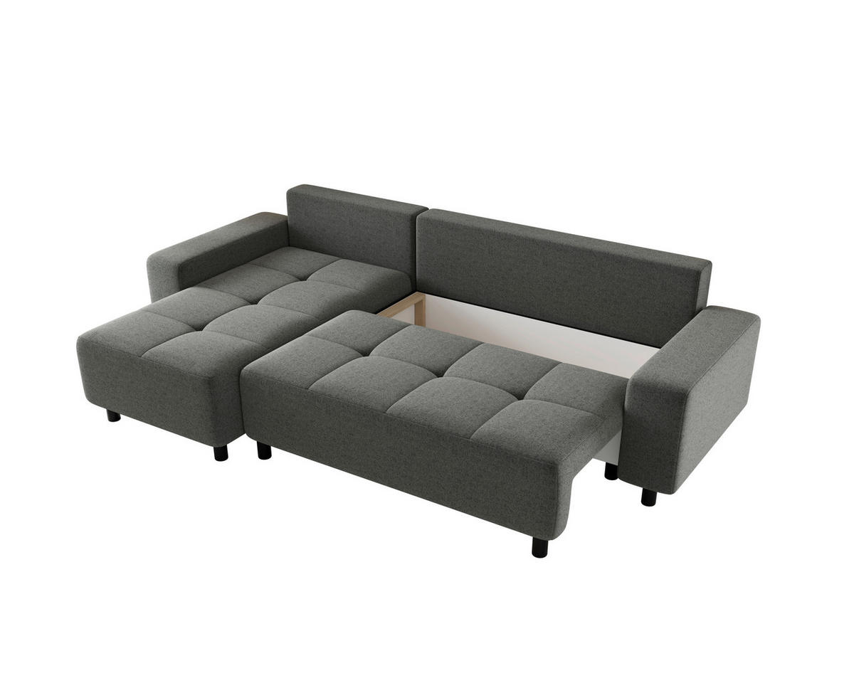 ECKSOFA  in Jacquard Dunkelgrau  - Dunkelgrau/Schwarz, MODERN, Kunststoff/Textil (144/246cm) - Carryhome