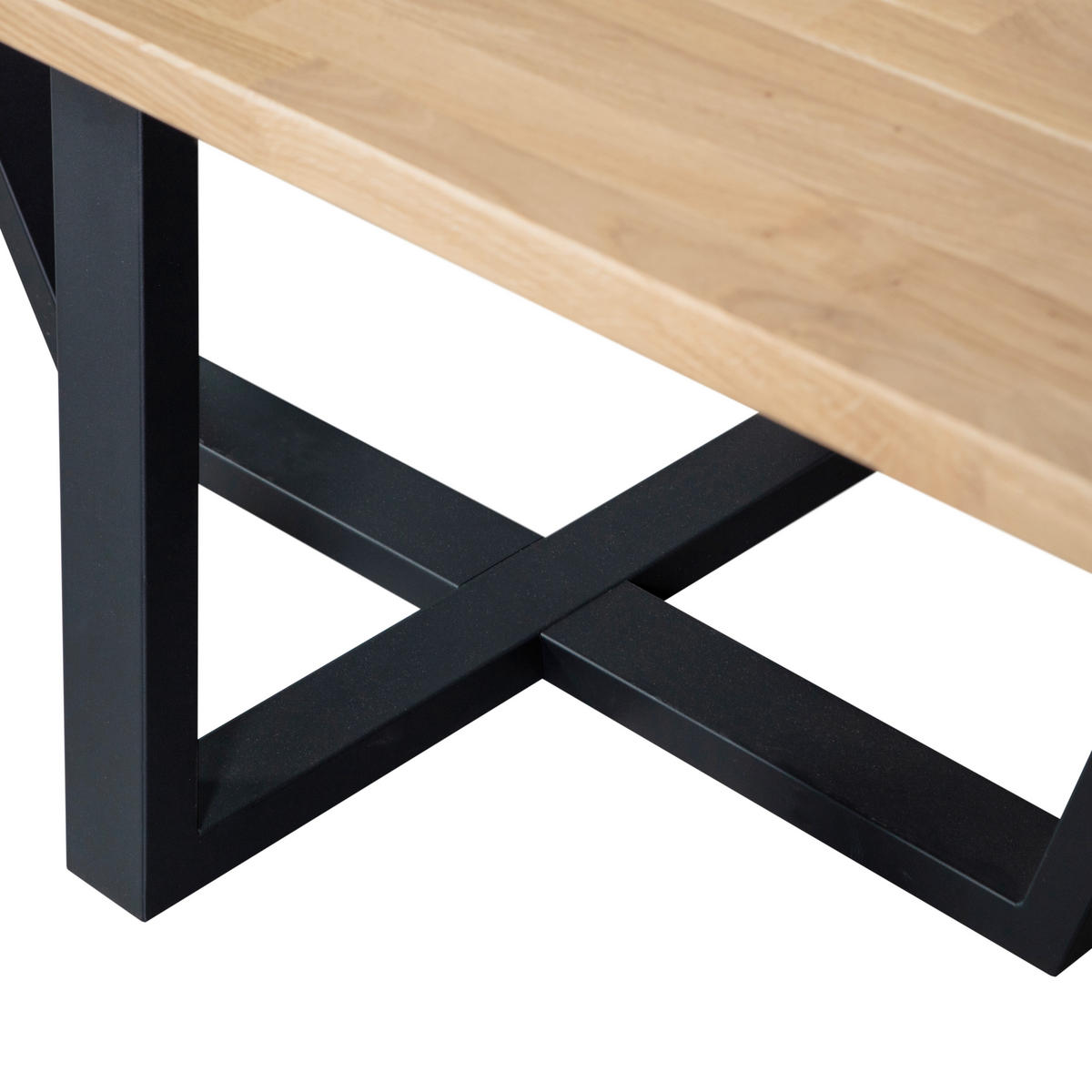 ESSTISCH in Holz, Metall 240/100/77 cm   - Schwarz/Naturfarben, MODERN, Holz/Metall (240/100/77cm) - Livetastic