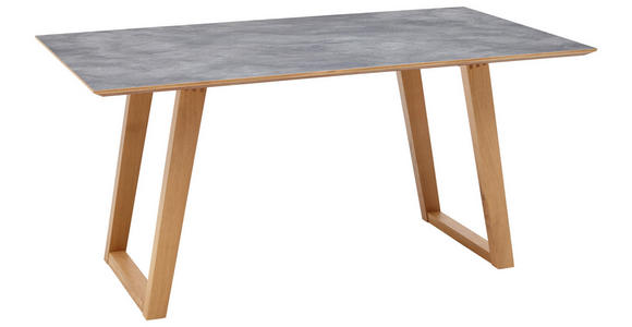 ESSTISCH in Holz, Kunststoff 160/100/76 cm - Eichefarben/Grau, KONVENTIONELL, Holz/Kunststoff (160/100/76cm) - Dieter Knoll