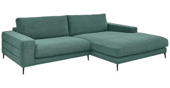 ECKSOFA in Feincord Grün  - Schwarz/Grün, Design, Textil/Metall (293/207cm) - Dieter Knoll