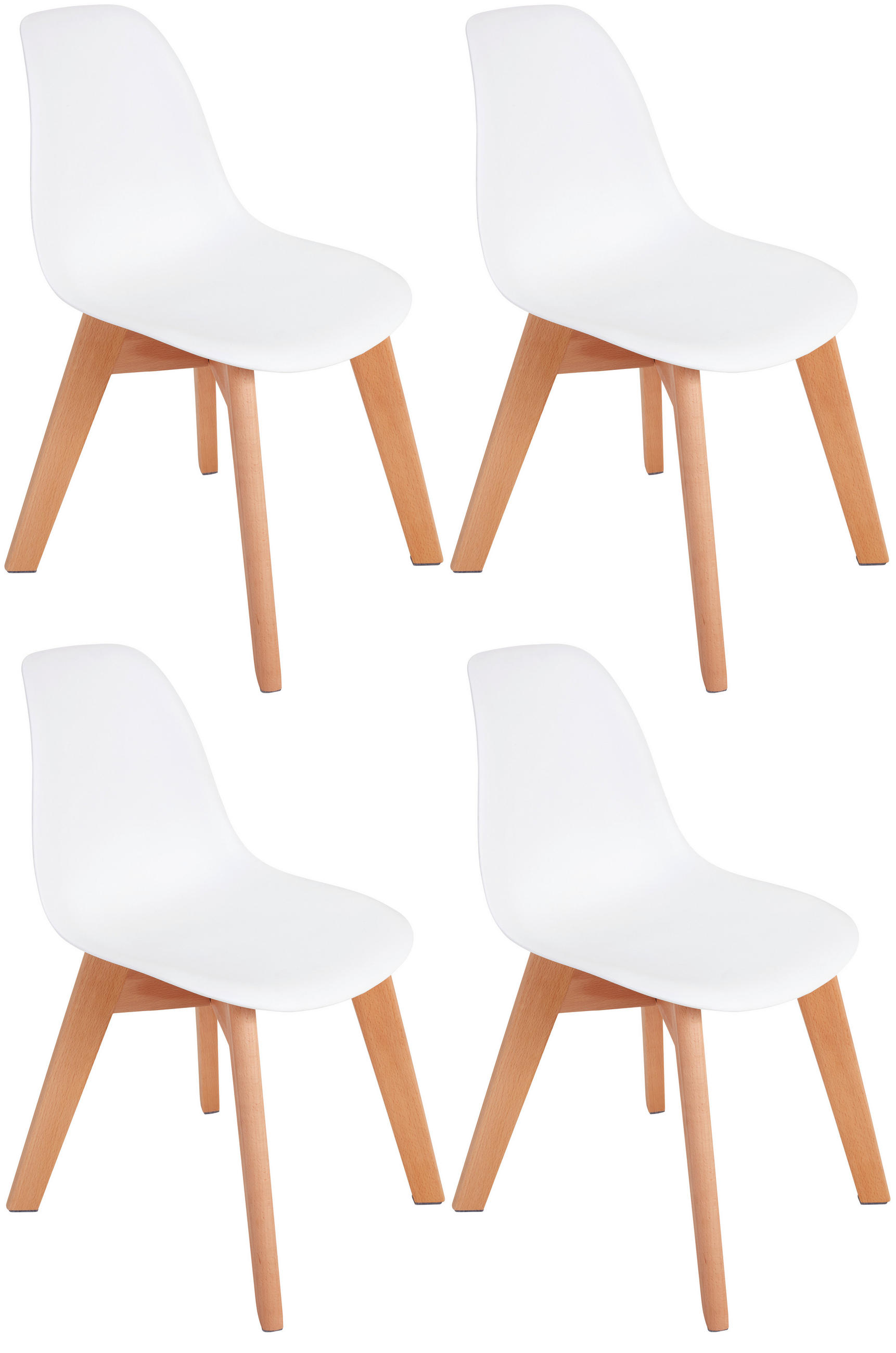 Kinderstuhl Bambino Kunststoff/holz Weiß