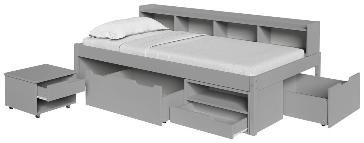 STAURAUMBETT 90/200 cm  Grau   - Naturfarben/Grau, Modern, Holz/Holzwerkstoff (90/200cm) - P & B
