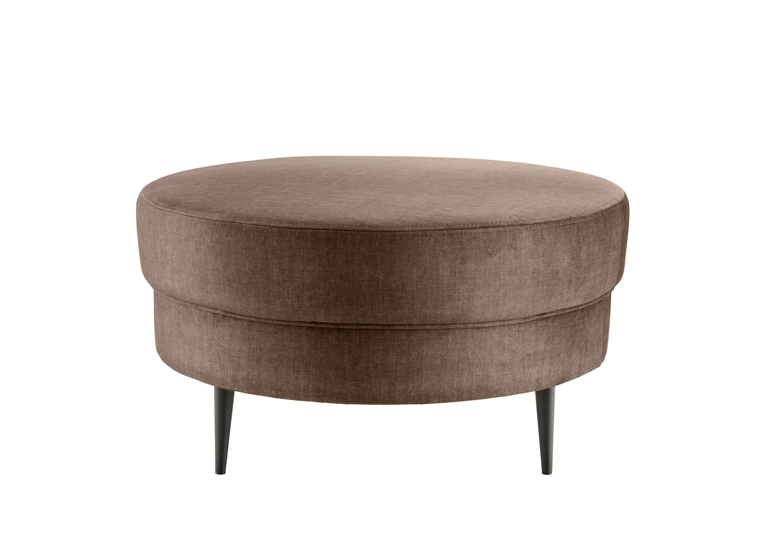 HOCKER in Textil Hellbraun  - Hellbraun/Schwarz, MODERN, Textil/Metall (80/43cm) - Livetastic