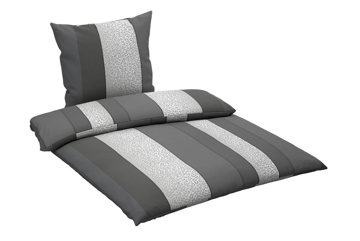 BETTWÄSCHE Flanell 155/220 cm  - Anthrazit, Textil (155/220cm) - Dieter Knoll