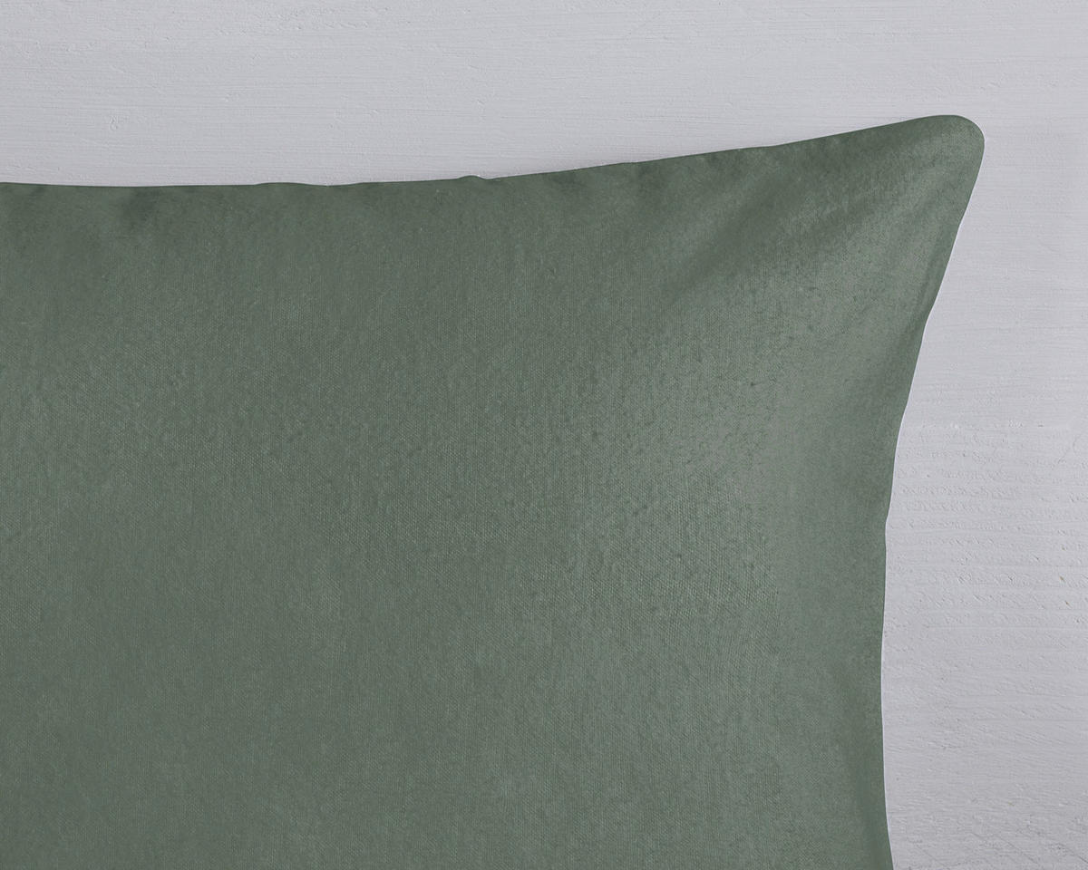 BETTWÄSCHE 2-teilig Good Morning Flanell, Biber 140/200 cm  - Olivgrün, Basics, Textil (140/200cm)