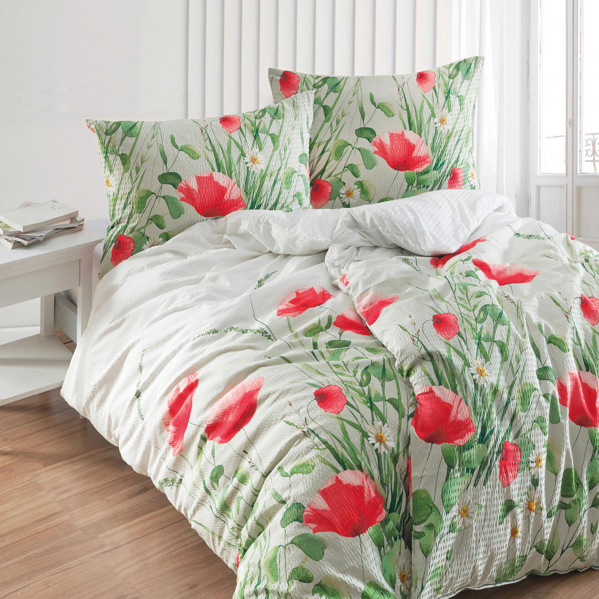 BETTWÄSCHE Seersucker 140/200 cm  - Hellgrün, KONVENTIONELL, Textil (140/200cm) - Florella