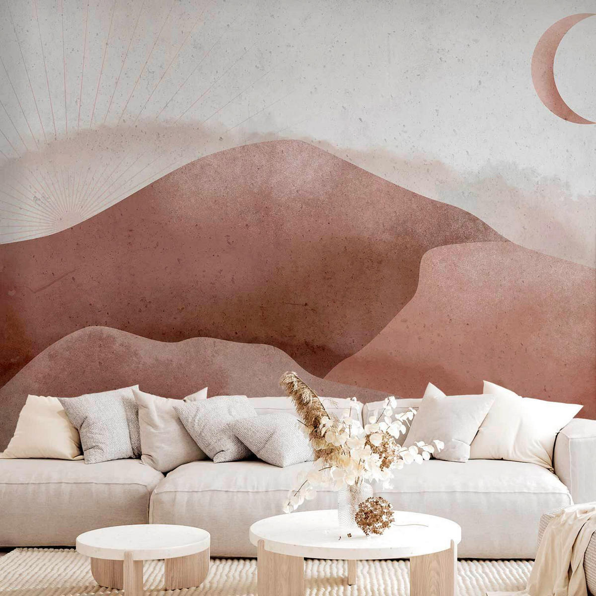 FOTOTAPET 150/105 cm  - pink/ljusgrå, Lifestyle, textil (150/105cm) - artgeist