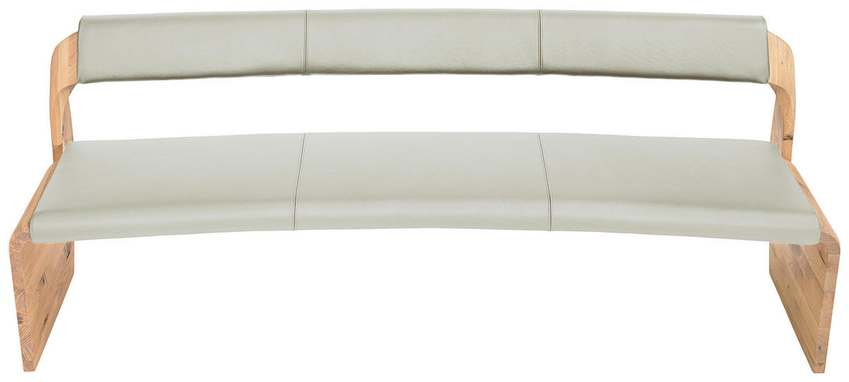 SITZBANK 207/84/70 cm  in Weiß, Eichefarben  - Eichefarben/Weiß, Natur, Leder/Holz (207/84/70cm) - Voglauer