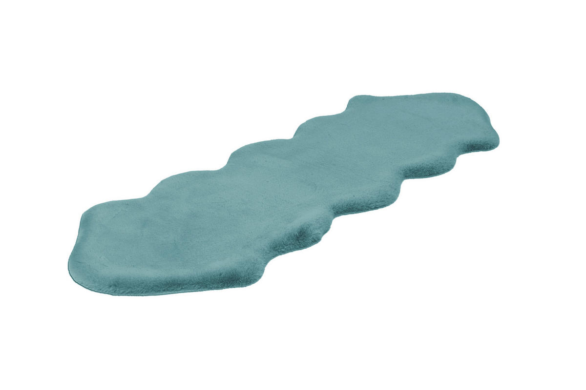 HOCHFLORTEPPICH 60/180 cm Rabbit Sheepskin 300 Türkis Türkis  - Türkis, KONVENTIONELL, Kunststoff/Textil (60/180cm)