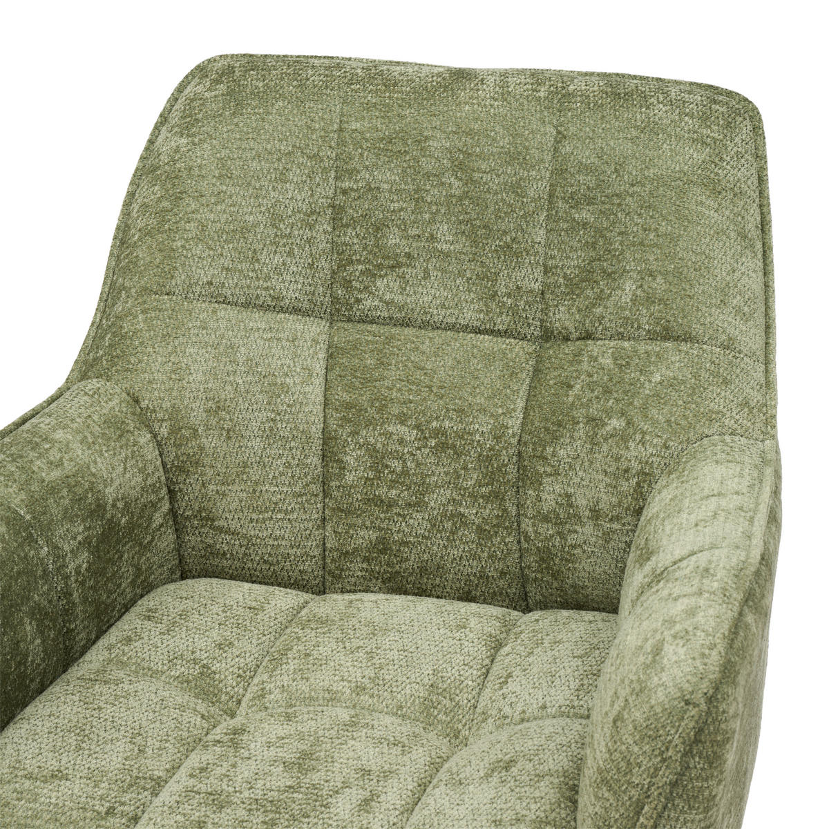 ARMLEHNSTUHL  Sitzfläche 360° drehbar Chenille  - Eichefarben/Grün, Basics, Holz/Textil (64/85/62cm) - Livetastic