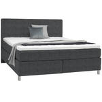 BOXSPRINGBETT 180/200 cm  in Anthrazit  - Chromfarben/Anthrazit, KONVENTIONELL, Kunststoff/Textil (180/200cm) - Voleo