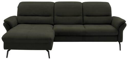 ECKSOFA in Flachgewebe Dunkelgrün  - Dunkelgrün/Schwarz, Konventionell, Textil/Metall (181/260cm) - Beldomo Speed