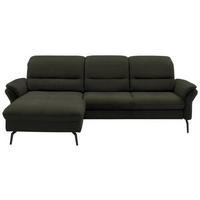 ECKSOFA in Flachgewebe Dunkelgrün  - Dunkelgrün/Schwarz, Konventionell, Textil/Metall (181/260cm) - Beldomo Speed