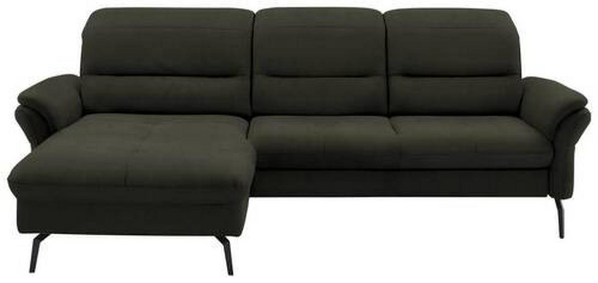 ECKSOFA in Flachgewebe Dunkelgrün  - Dunkelgrün/Schwarz, Konventionell, Textil/Metall (181/260cm) - Beldomo Speed
