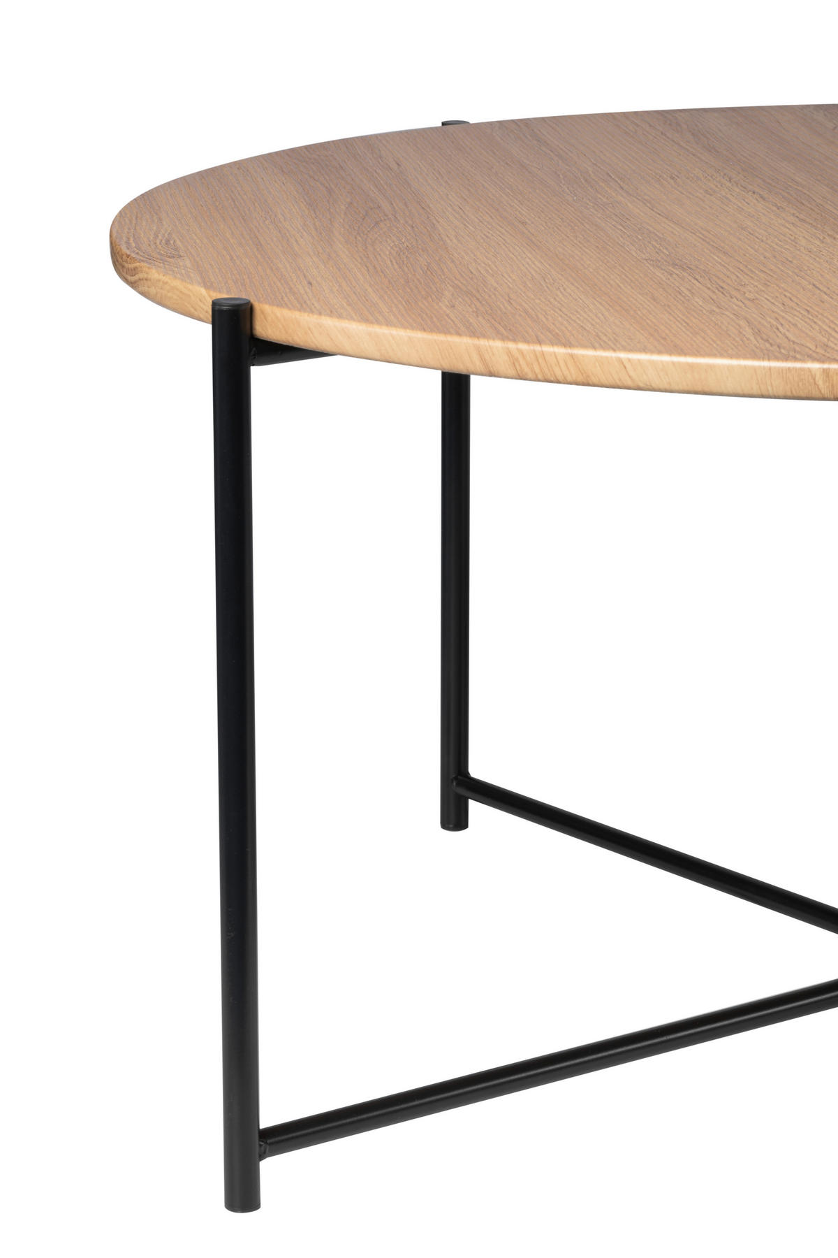 COUCHTISCH Walnuss furniert rund Schwarz, Eichefarben  - Eichefarben/Schwarz, Design, Holz/Holzwerkstoff (83/40cm) - MID.YOU
