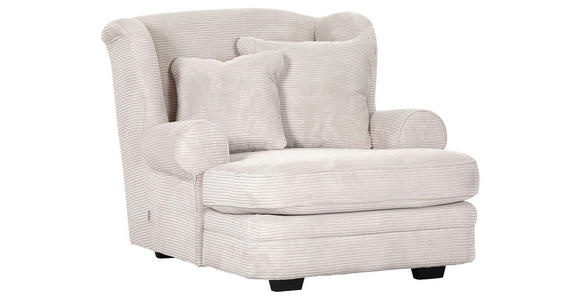XXL-SESSEL Cord Naturfarben - Beige/Dunkelbraun, Design, Holz/Textil (121/100/140cm) - Ambia Home