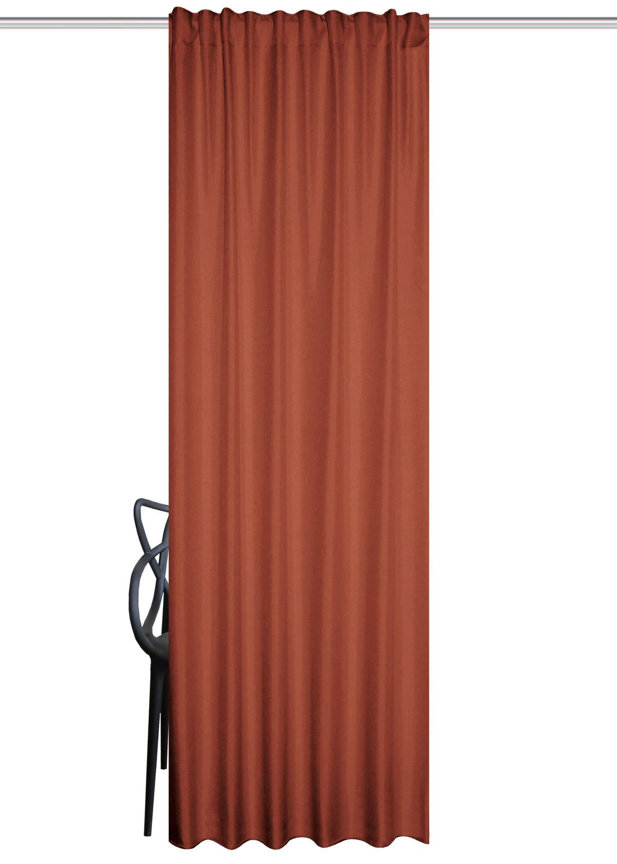 WÄRMESCHUTZVORHANG Verdunkelung 135/145 cm   - Terracotta, Basics, Textil (135/145cm)