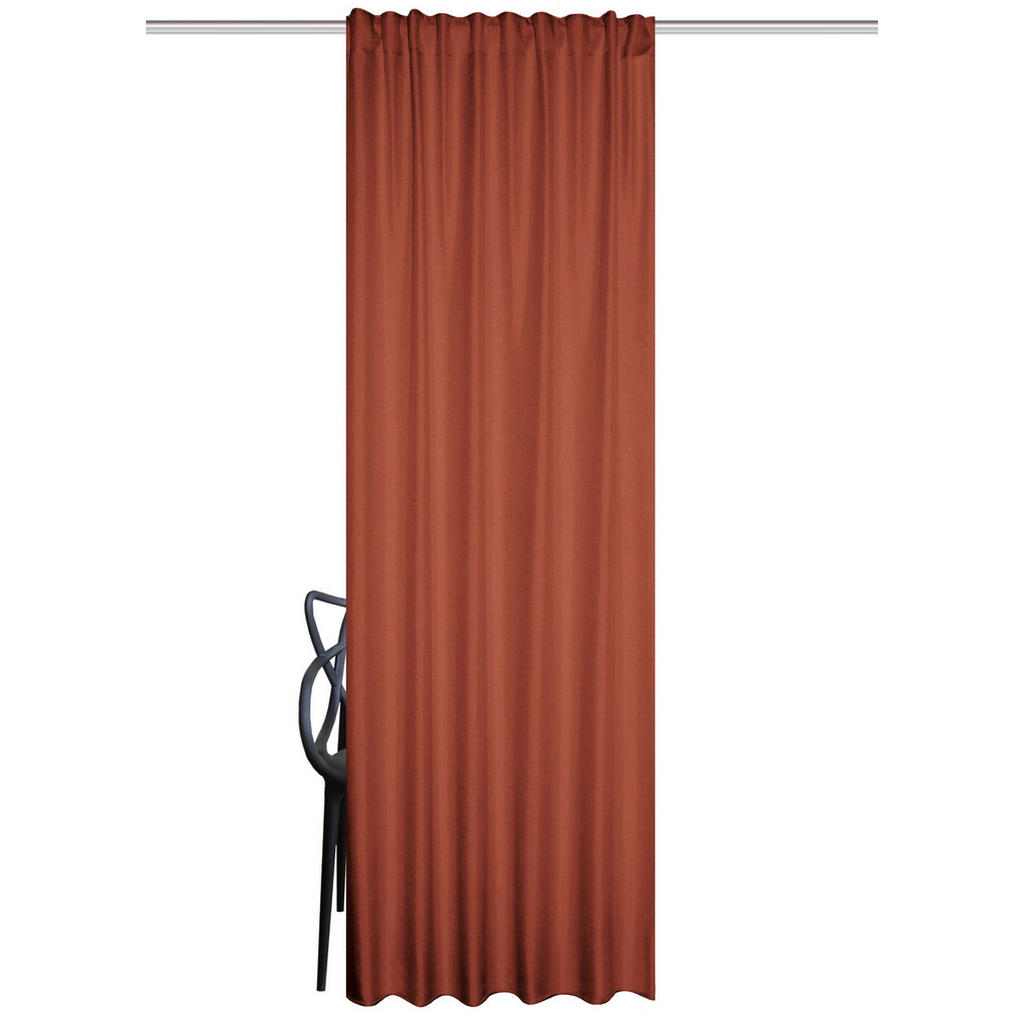 Thumbnail - Xxxl Wärmeschutzvorhang, Terracotta, Textil, Uni, 135x160 cm, für Stange und Schiene geeignet, Lärmschutz, Wärmeschutz, ...