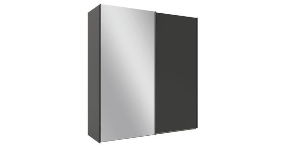 SCHWEBETÜRENSCHRANK 200/223/69 cm 2-türig Anthrazit - Anthrazit/Grau, KONVENTIONELL, Glas/Holzwerkstoff (200/223/69cm) - Novel
