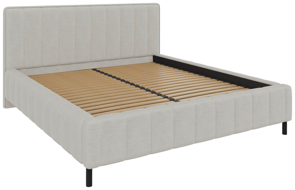 POLSTERBETT 140/200 cm  Beige  - Beige/Schwarz, Design, Holz/Textil (140/200cm) - Carryhome